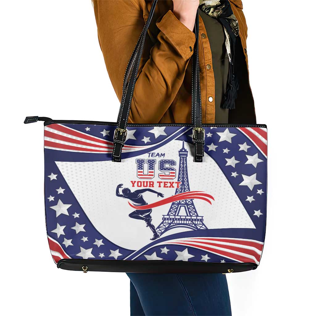 Personalized USA Athletics Leather Tote Bag One For All Summer Sport LT9