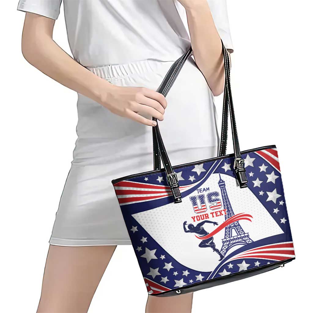 Personalized USA Athletics Leather Tote Bag One For All Summer Sport LT9