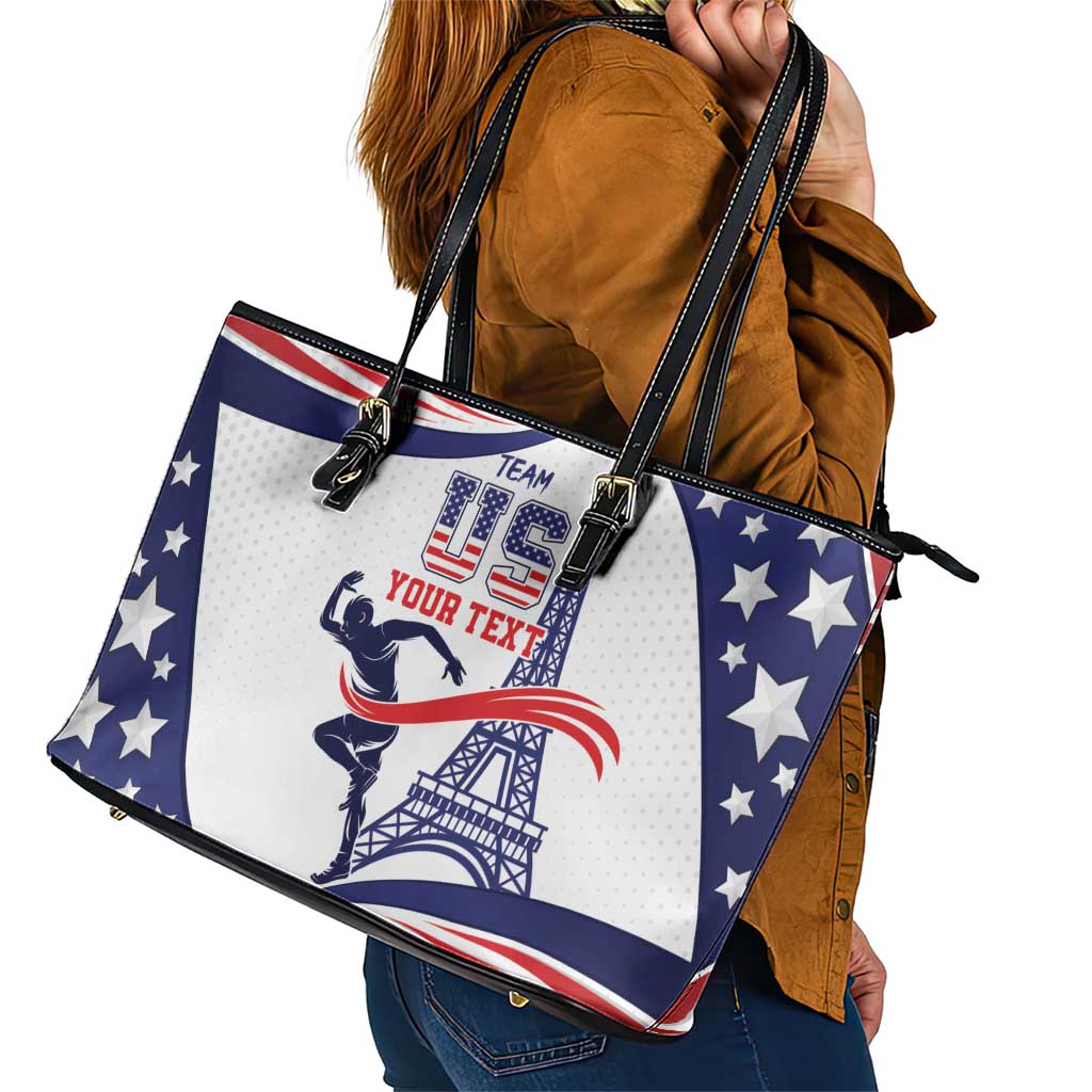 Personalized USA Athletics Leather Tote Bag One For All Summer Sport LT9