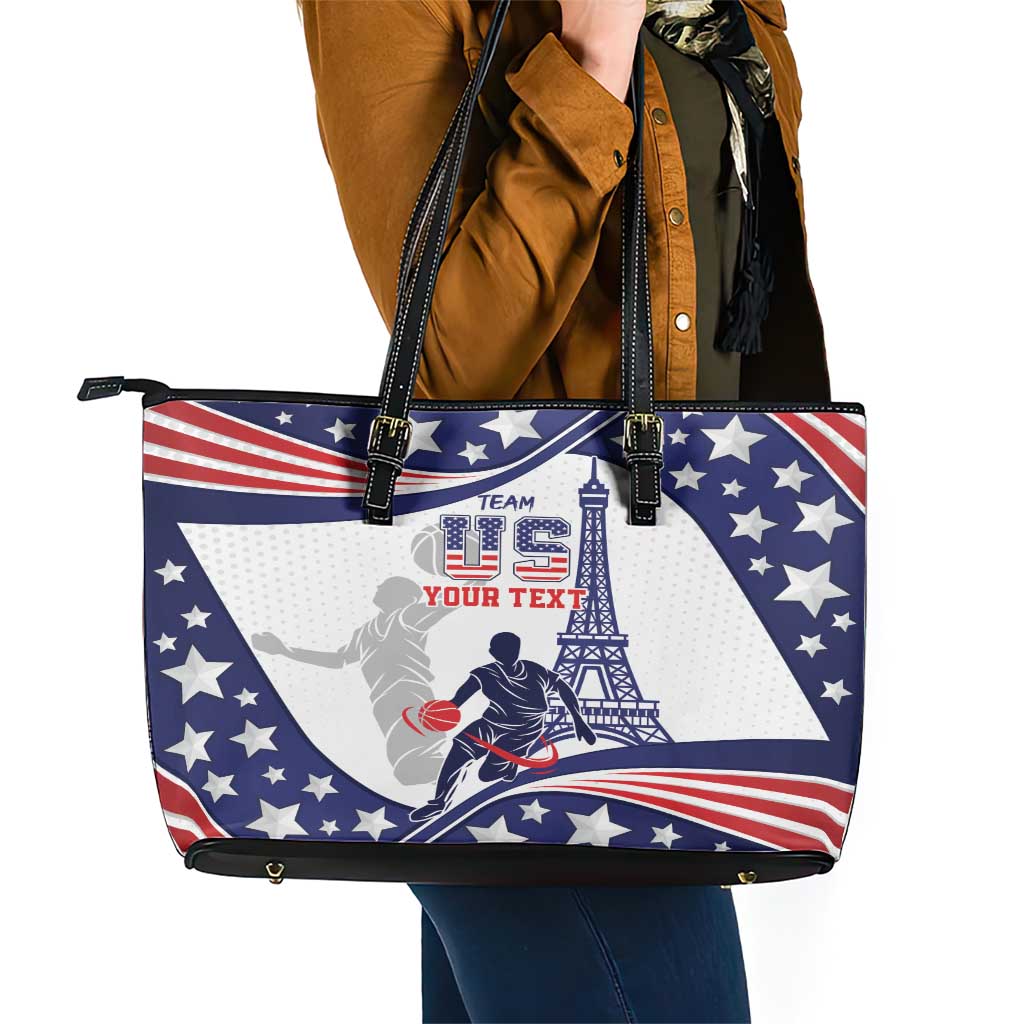 Personalized USA Basketball Leather Tote Bag One For All Summer Sport LT9
