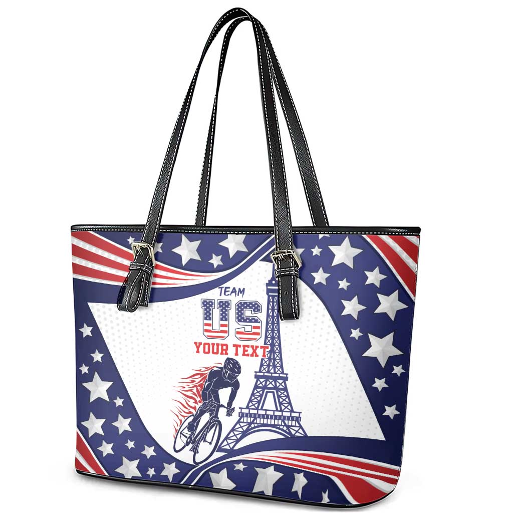 Personalized USA Cycling Leather Tote Bag One For All Summer Sport LT9
