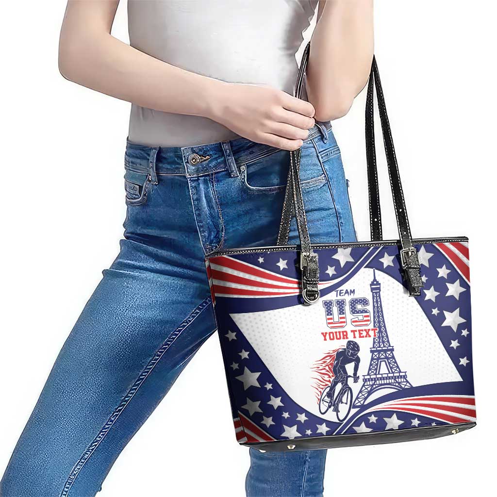 Personalized USA Cycling Leather Tote Bag One For All Summer Sport LT9