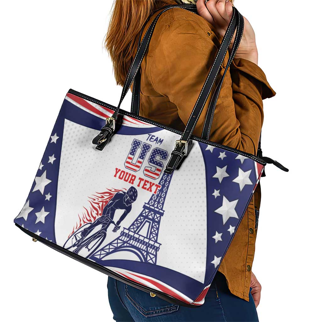 Personalized USA Cycling Leather Tote Bag One For All Summer Sport LT9