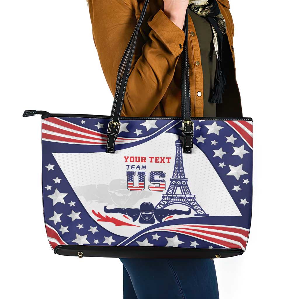 Personalized USA Swimming Leather Tote Bag One For All Summer Sport LT9