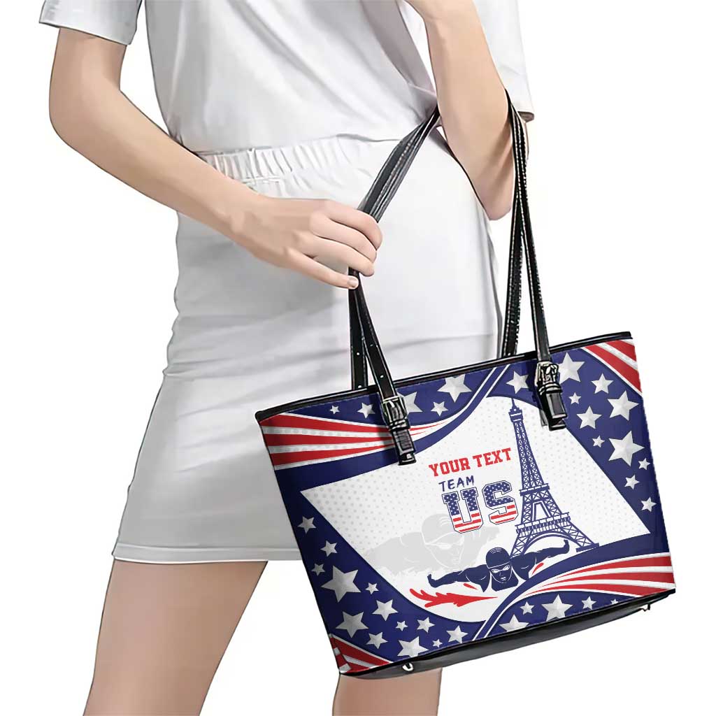 Personalized USA Swimming Leather Tote Bag One For All Summer Sport LT9