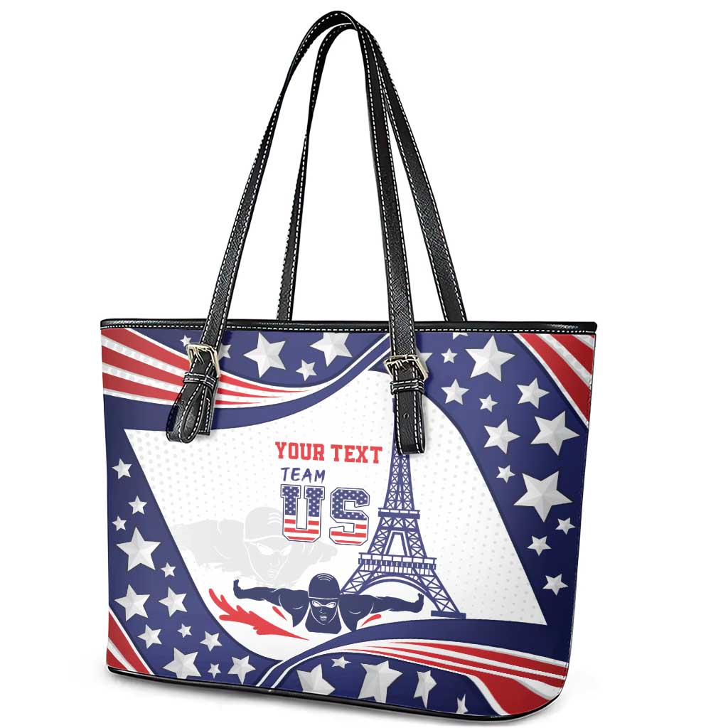 Personalized USA Swimming Leather Tote Bag One For All Summer Sport LT9