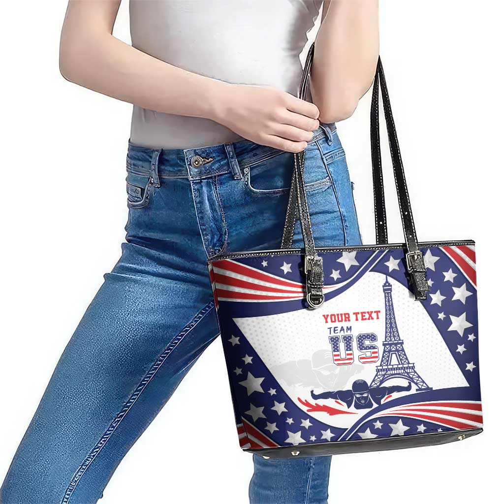 Personalized USA Swimming Leather Tote Bag One For All Summer Sport LT9
