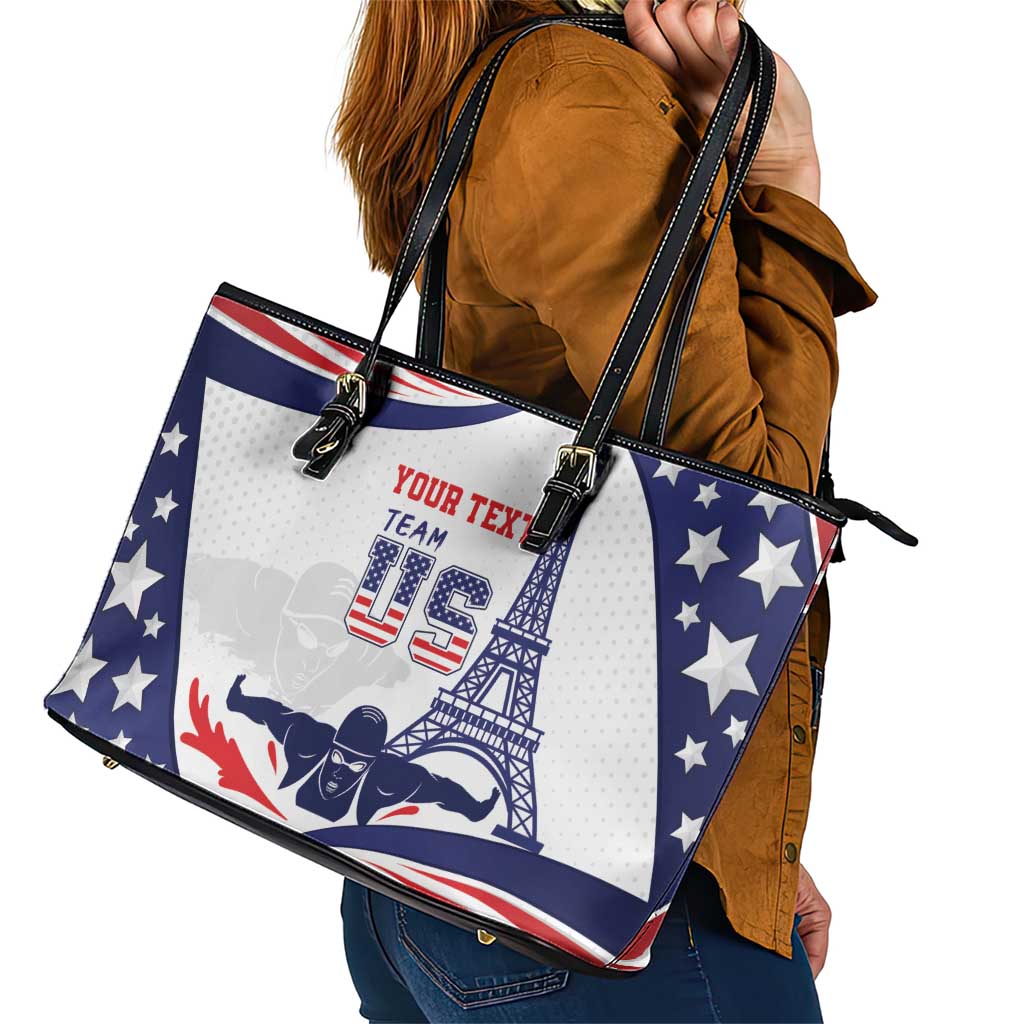Personalized USA Swimming Leather Tote Bag One For All Summer Sport LT9