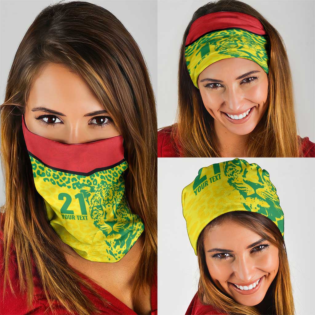 Custom Guyana Golden Jaguars Neck Gaiter Heritage Flame Edition LT9