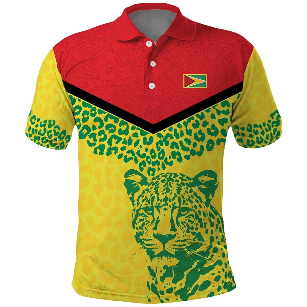 Custom Guyana Golden Jaguars Polo Shirt Heritage Flame Edition LT9