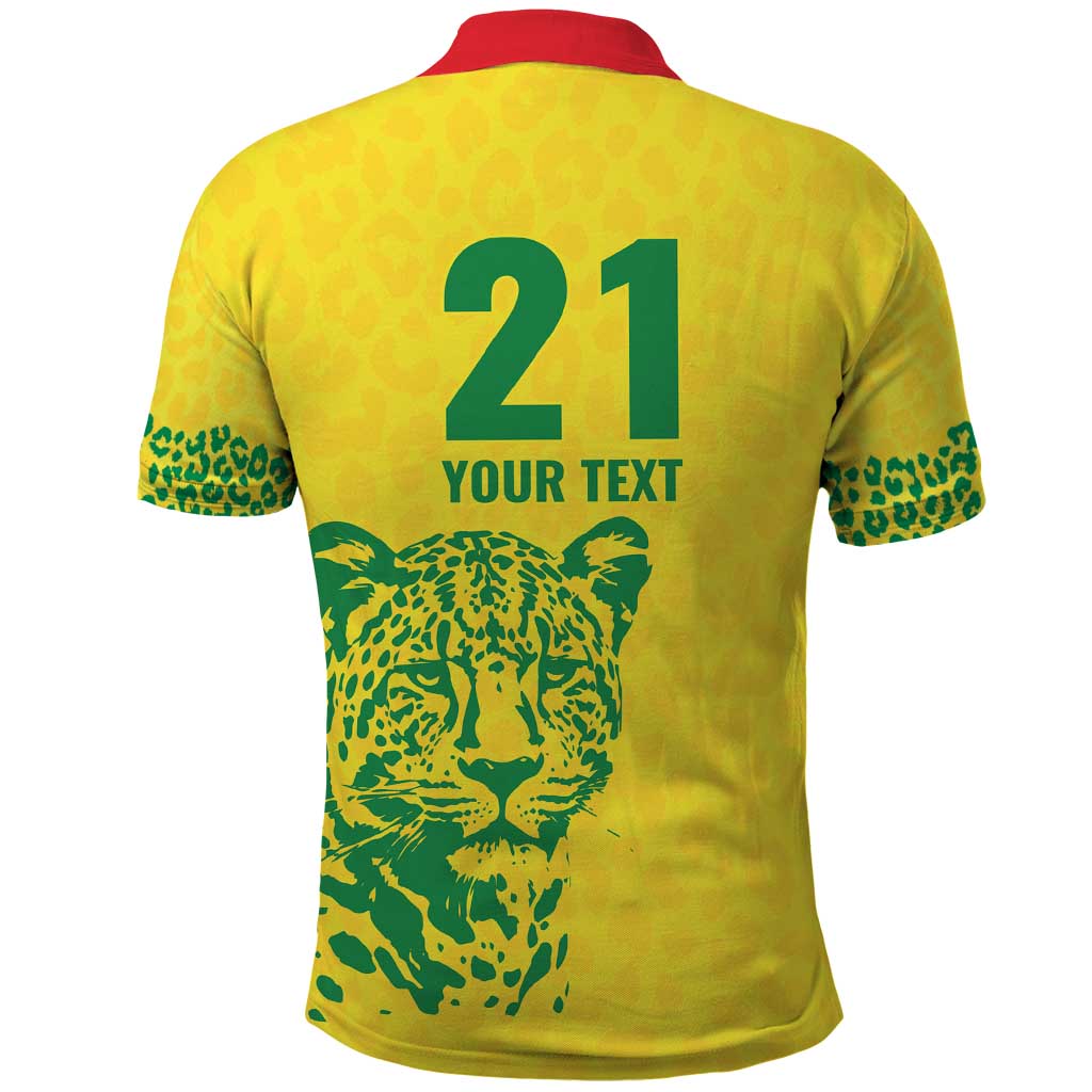 Custom Guyana Golden Jaguars Polo Shirt Heritage Flame Edition LT9