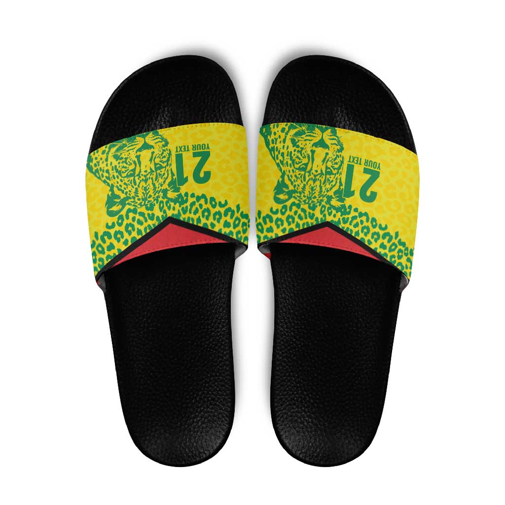 Custom Guyana Golden Jaguars Slide Sandals Heritage Flame Edition LT9