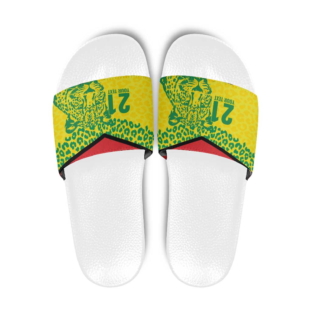 Custom Guyana Golden Jaguars Slide Sandals Heritage Flame Edition LT9