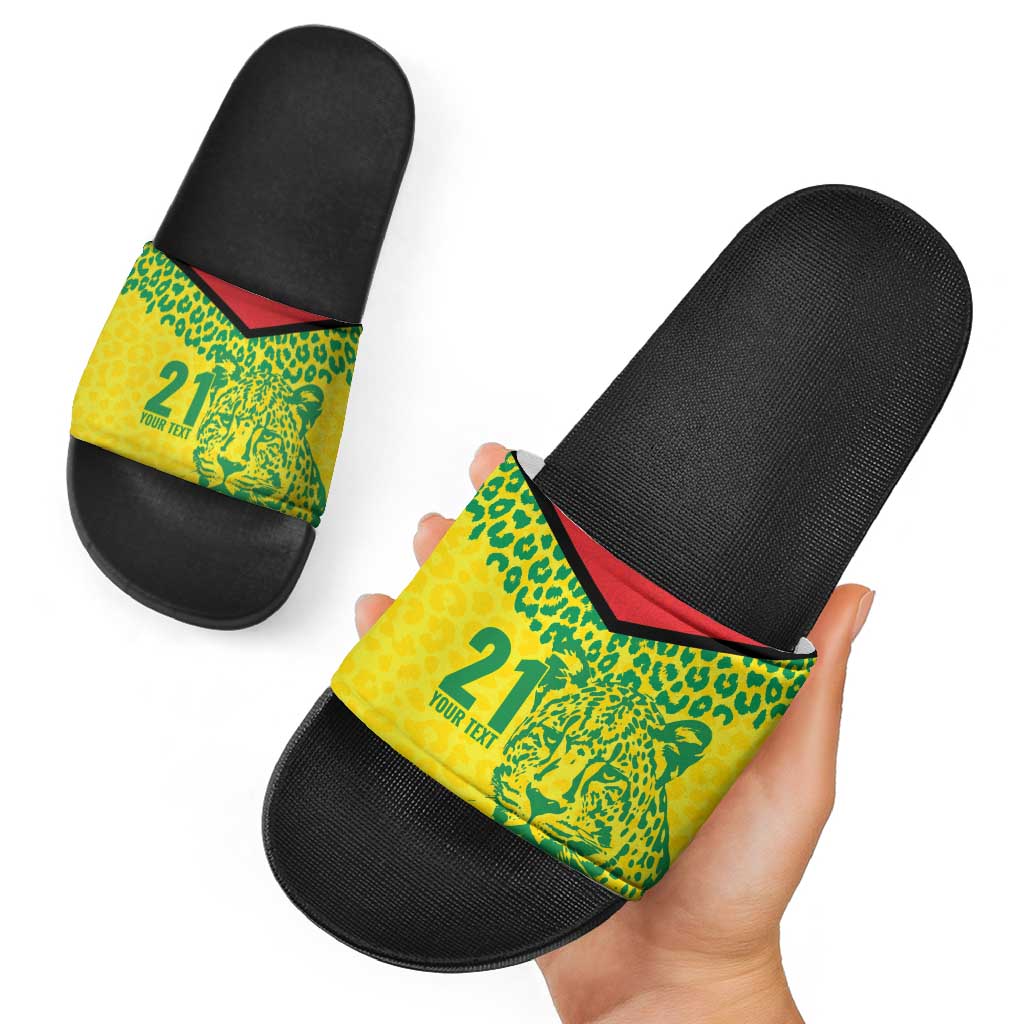 Custom Guyana Golden Jaguars Slide Sandals Heritage Flame Edition LT9