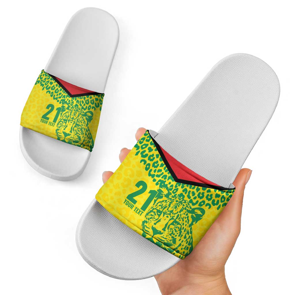 Custom Guyana Golden Jaguars Slide Sandals Heritage Flame Edition LT9