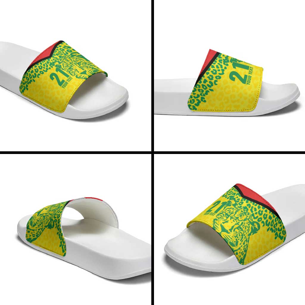 Custom Guyana Golden Jaguars Slide Sandals Heritage Flame Edition LT9