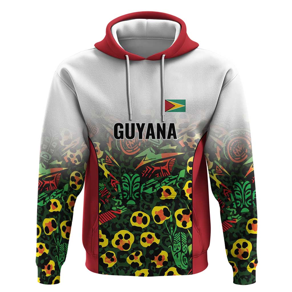 Custom Guyana Football Hoodie Spirit of the Jaguar - White LT9