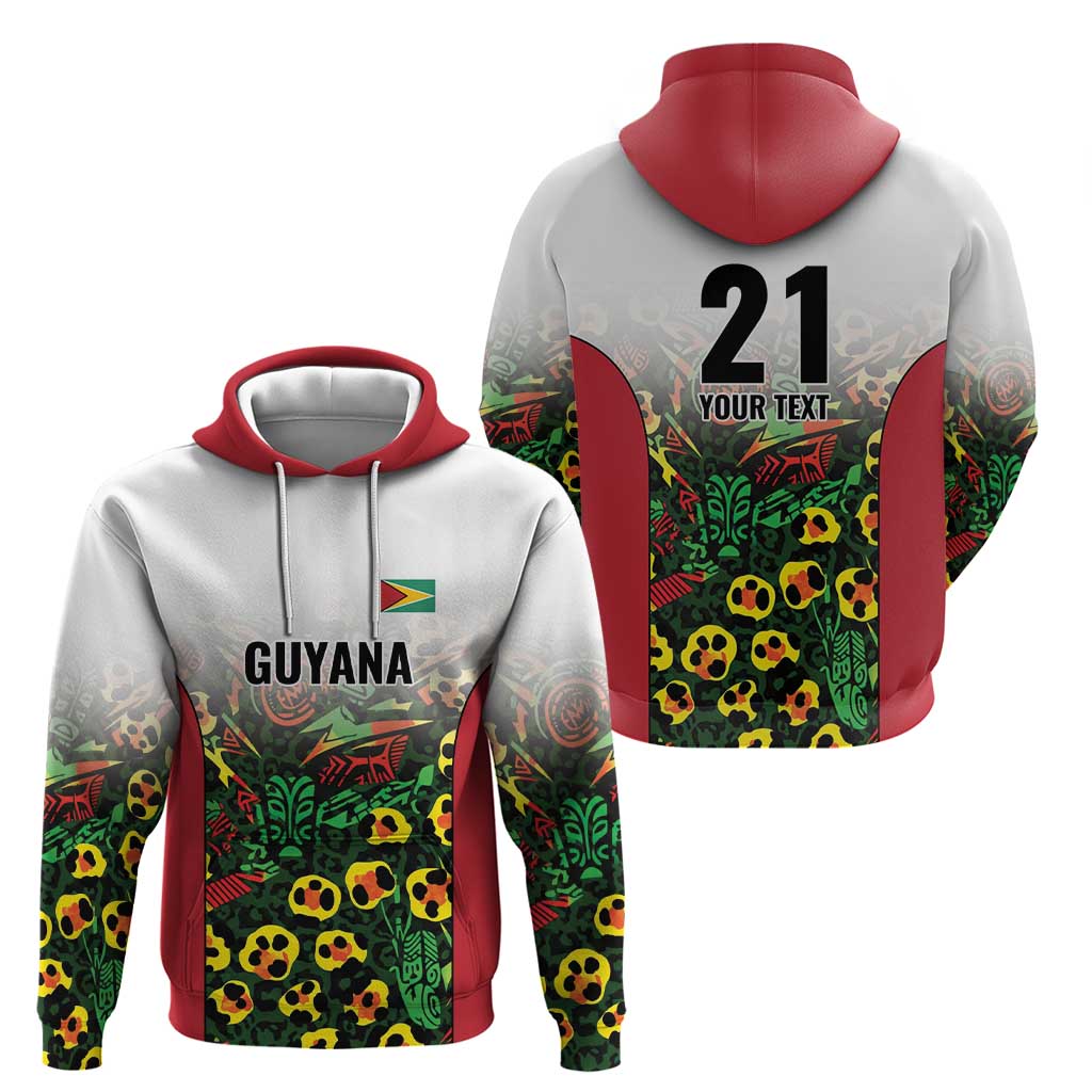 Custom Guyana Football Hoodie Spirit of the Jaguar - White LT9