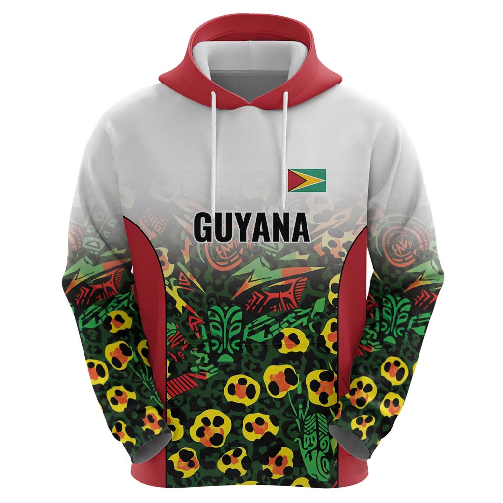 Custom Guyana Football Hoodie Spirit of the Jaguar - White LT9