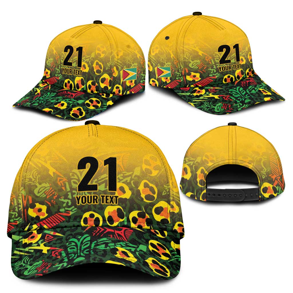 Custom Guyana Football Classic Cap Spirit of the Jaguar - Yellow LT9