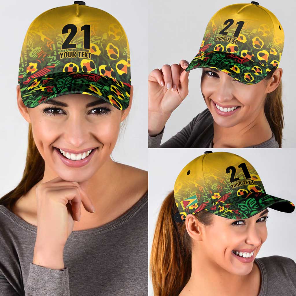 Custom Guyana Football Classic Cap Spirit of the Jaguar - Yellow LT9