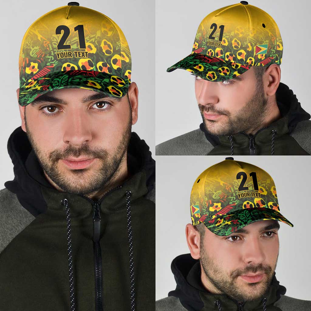 Custom Guyana Football Classic Cap Spirit of the Jaguar - Yellow LT9
