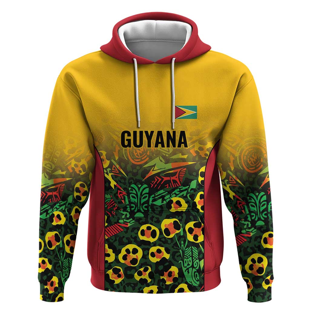 Custom Guyana Football Hoodie Spirit of the Jaguar - Yellow LT9
