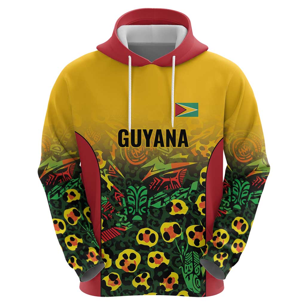 Custom Guyana Football Hoodie Spirit of the Jaguar - Yellow LT9