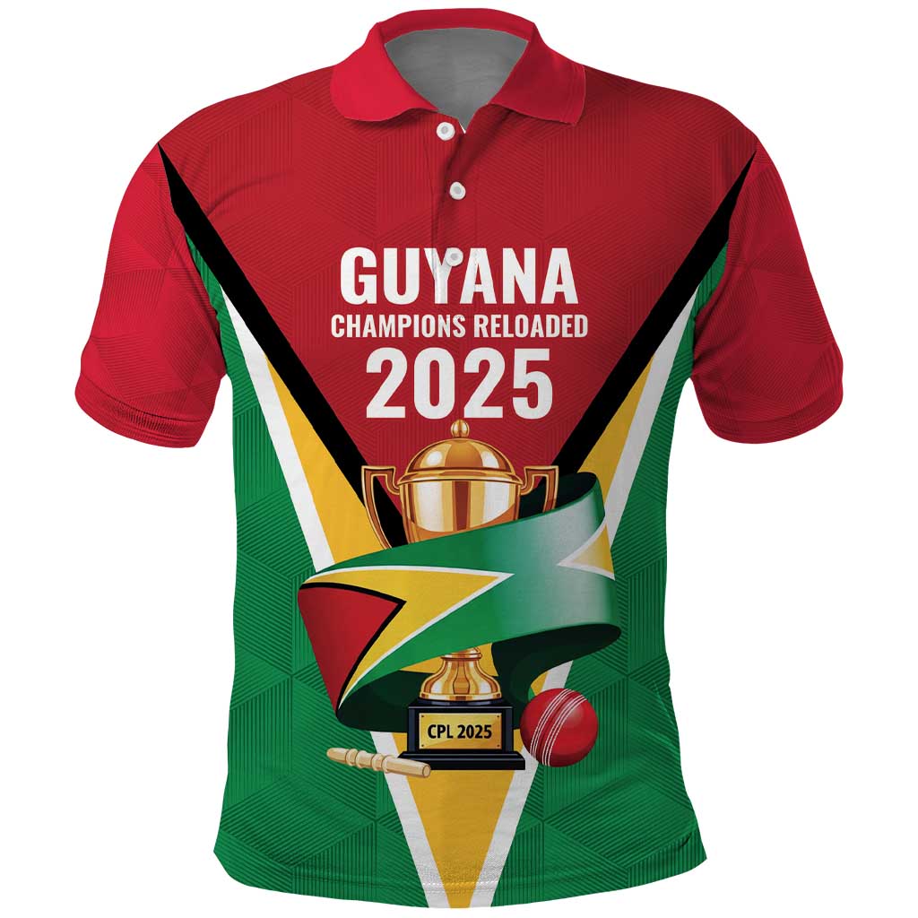 Custom Guyana Champions Reloaded 2025 Polo Shirt Caribbean Cricket Supporter Amazon Warriors LT9