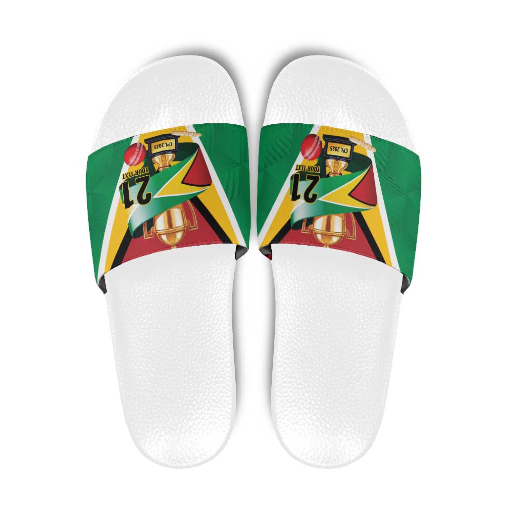 Custom Guyana Champions Reloaded 2025 Slide Sandals Caribbean Cricket Supporter Amazon Warriors LT9