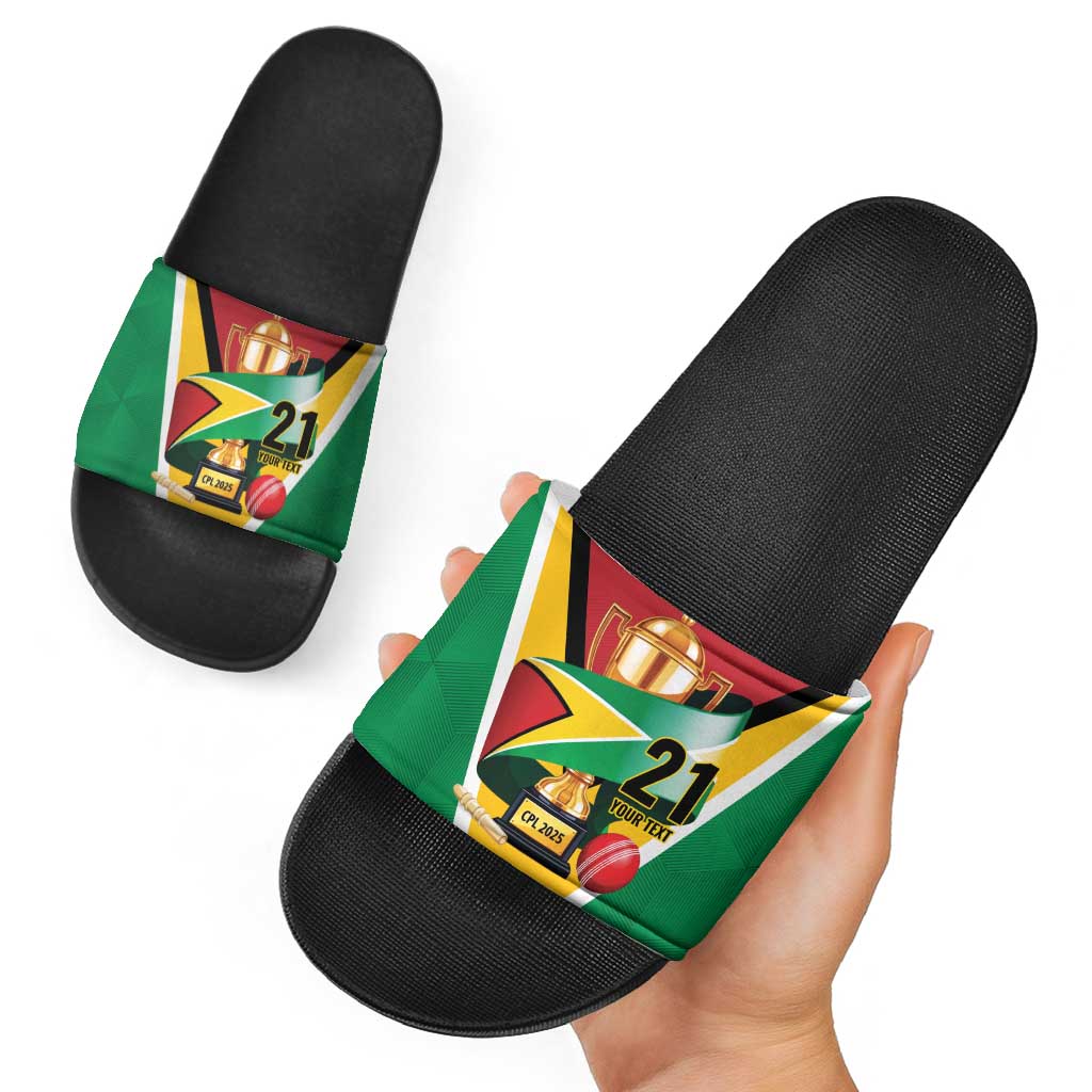 Custom Guyana Champions Reloaded 2025 Slide Sandals Caribbean Cricket Supporter Amazon Warriors LT9