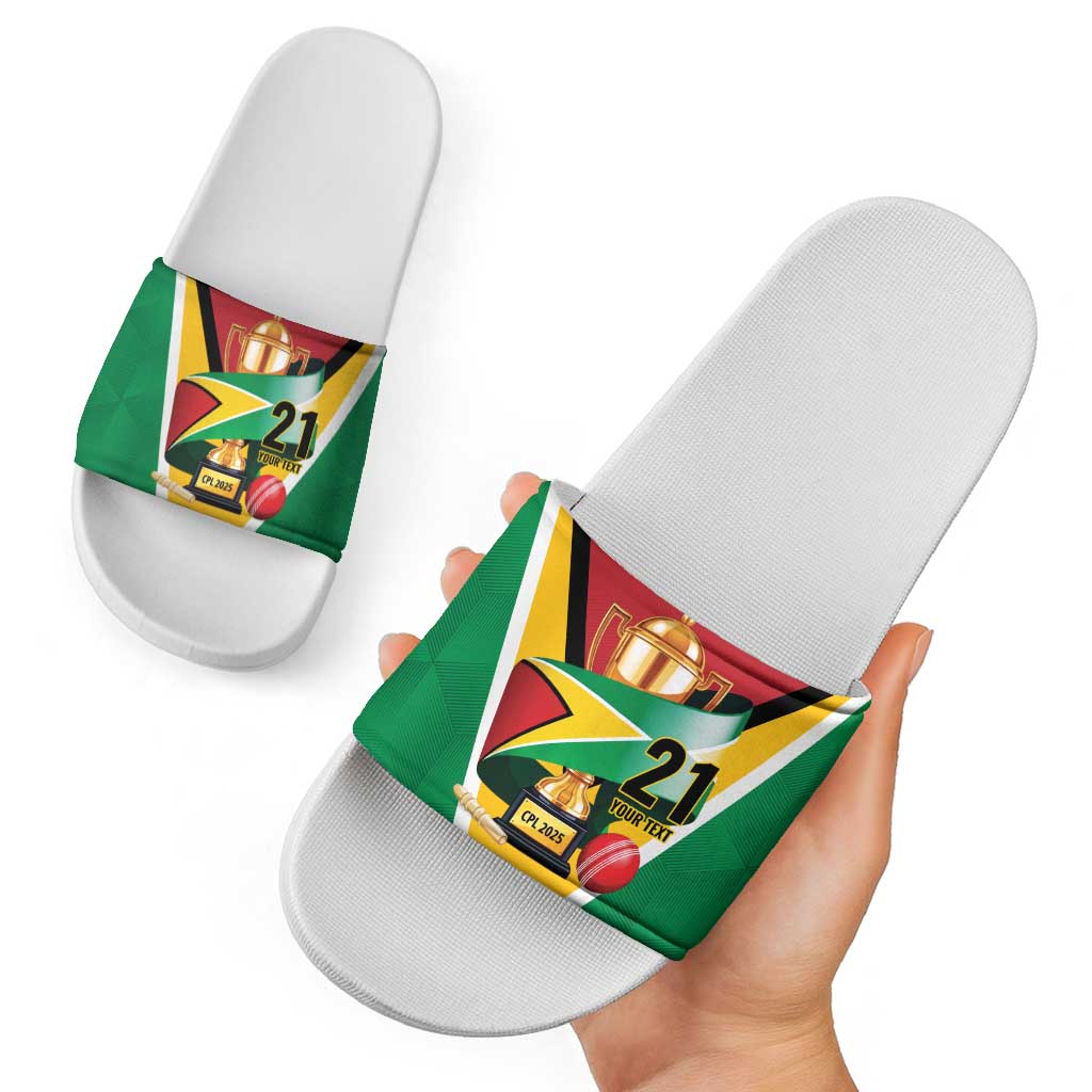 Custom Guyana Champions Reloaded 2025 Slide Sandals Caribbean Cricket Supporter Amazon Warriors LT9