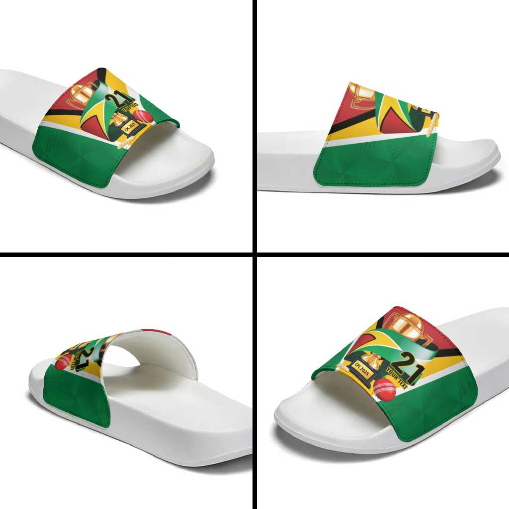 Custom Guyana Champions Reloaded 2025 Slide Sandals Caribbean Cricket Supporter Amazon Warriors LT9
