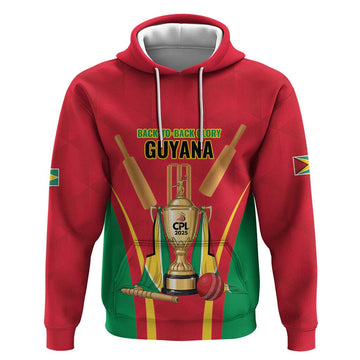 Custom Guyana Victory Run 2025 Hoodie Caribbean Cricket Supporter Amazon Warriors LT9