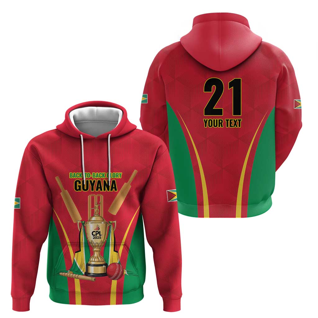 Custom Guyana Victory Run 2025 Hoodie Caribbean Cricket Supporter Amazon Warriors LT9