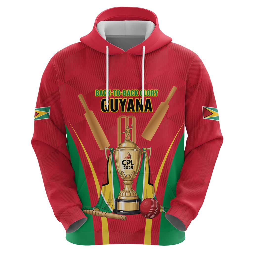 Custom Guyana Victory Run 2025 Hoodie Caribbean Cricket Supporter Amazon Warriors LT9