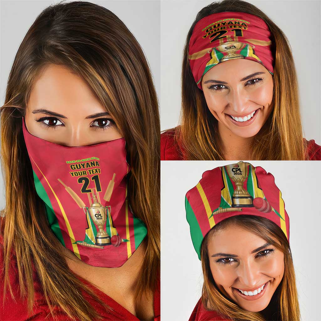 Custom Guyana Victory Run 2025 Neck Gaiter Caribbean Cricket Supporter Amazon Warriors LT9