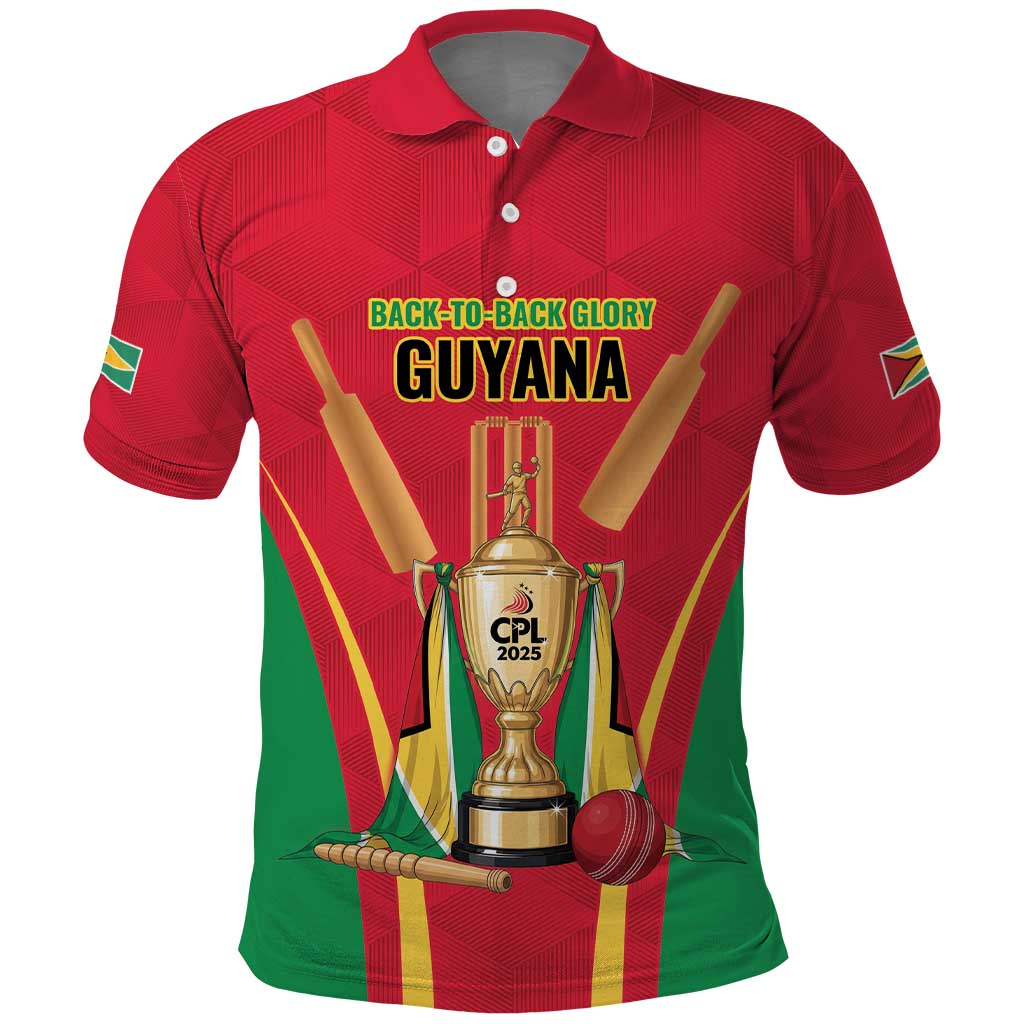 Custom Guyana Victory Run 2025 Polo Shirt Caribbean Cricket Supporter Amazon Warriors LT9