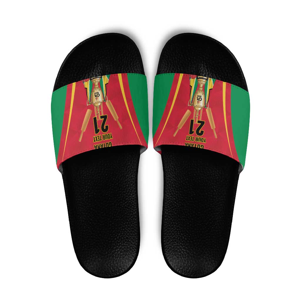 Custom Guyana Victory Run 2025 Slide Sandals Caribbean Cricket Supporter Amazon Warriors LT9