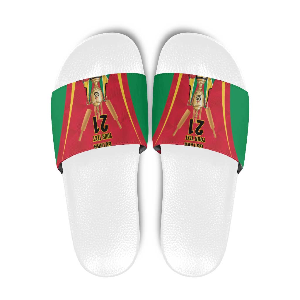 Custom Guyana Victory Run 2025 Slide Sandals Caribbean Cricket Supporter Amazon Warriors LT9