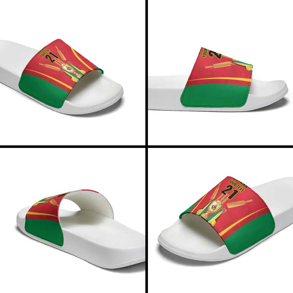 Custom Guyana Victory Run 2025 Slide Sandals Caribbean Cricket Supporter Amazon Warriors LT9