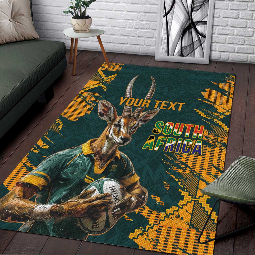 South Africa Rugby Custom Area Rug Afro Springboks Mascot Sporty Version LT9