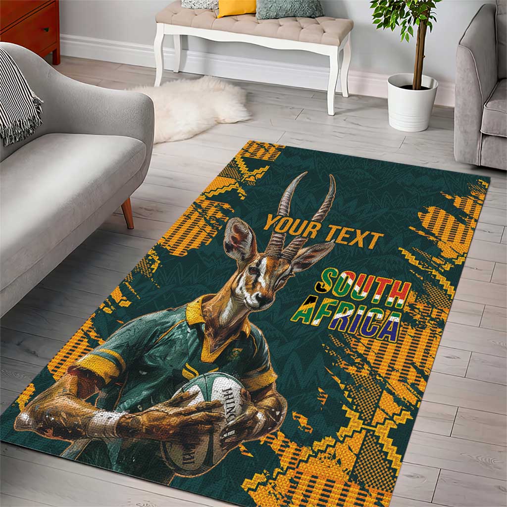 South Africa Rugby Custom Area Rug Afro Springboks Mascot Sporty Version LT9