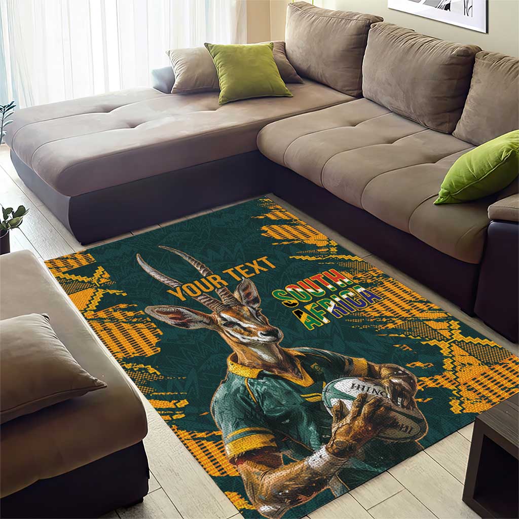 South Africa Rugby Custom Area Rug Afro Springboks Mascot Sporty Version LT9
