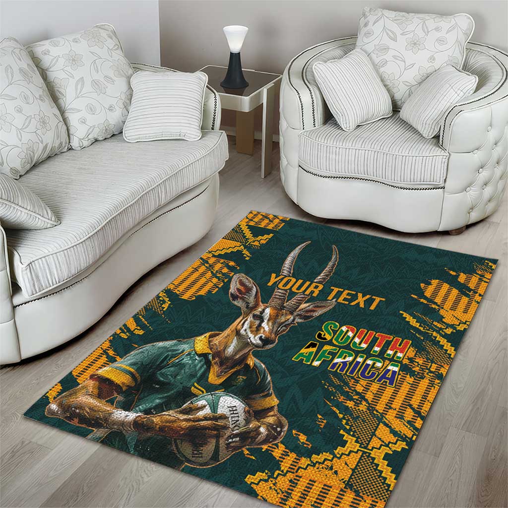 South Africa Rugby Custom Area Rug Afro Springboks Mascot Sporty Version LT9