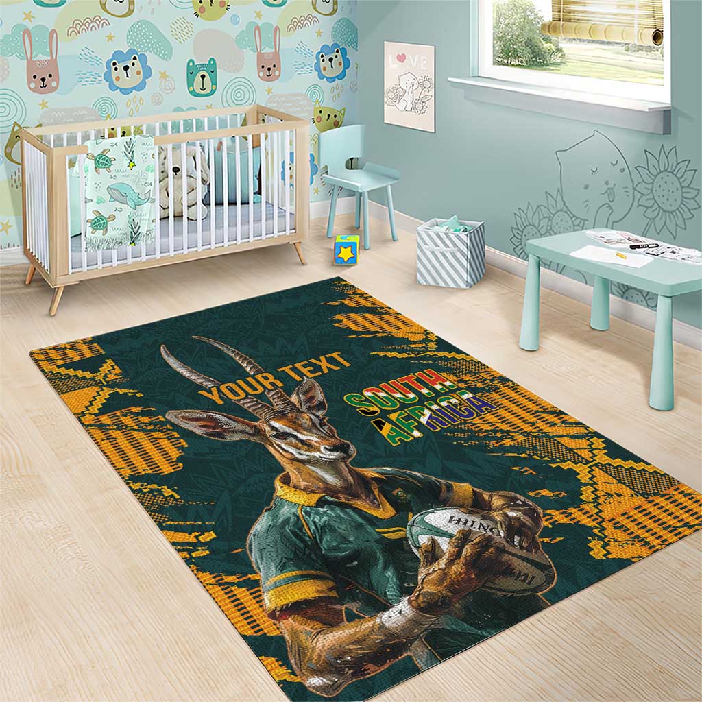 South Africa Rugby Custom Area Rug Afro Springboks Mascot Sporty Version LT9