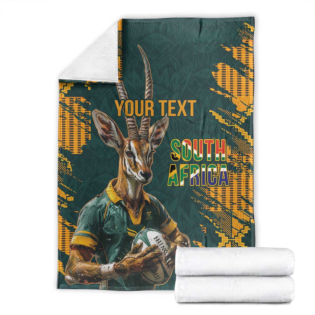 South Africa Rugby Custom Blanket Afro Springboks Mascot Sporty Version LT9