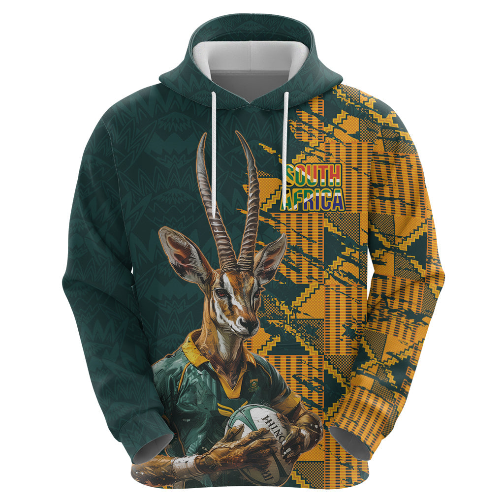 Custom South Africa Rugby Hoodie The Springboks Mascot Sporty Version LT9