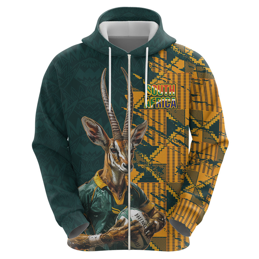 Custom South Africa Rugby Hoodie The Springboks Mascot Sporty Version LT9