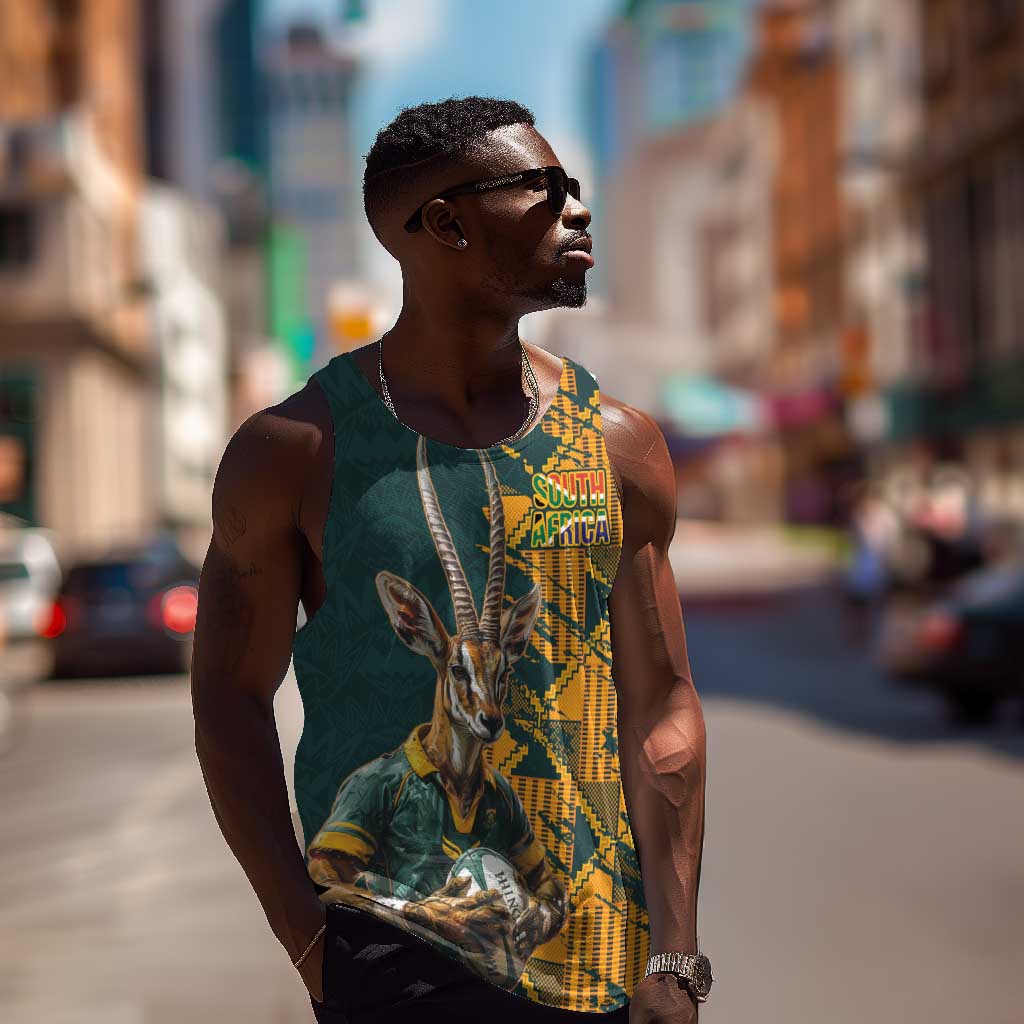 South Africa Rugby Custom Men Tank Top Afro Springboks Mascot Sporty Version LT9